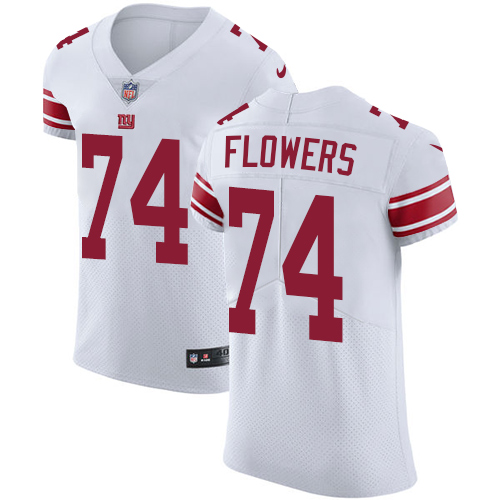 Nike Giants #74 Ereck Flowers White Men's Stitched NFL Vapor Untouchable Elite Jersey